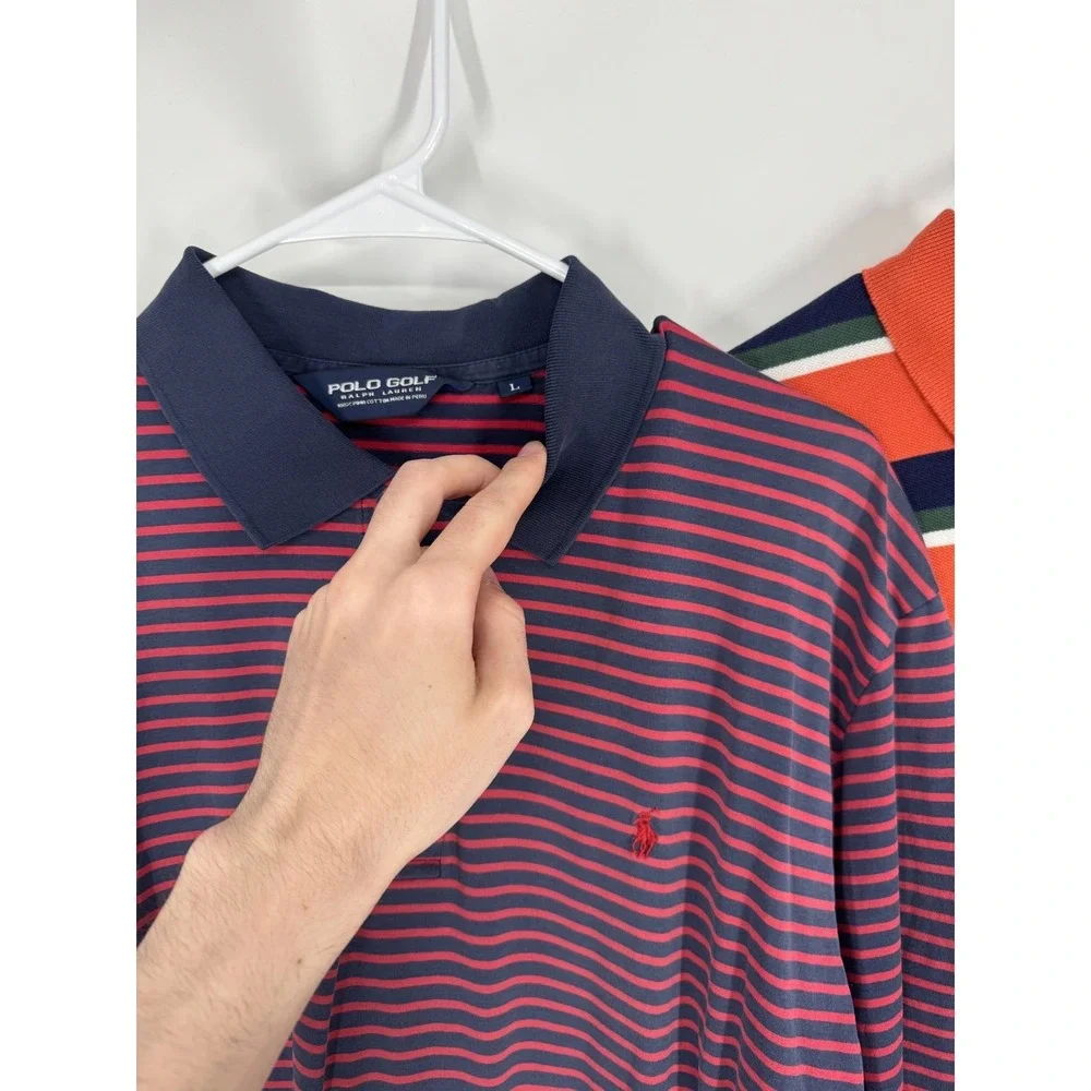 Lot Of 3 Polo Ralph Lauren Polo Shirt Mens Large Golf Short Sleeve 100% Cotton